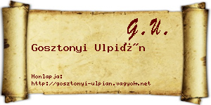 Gosztonyi Ulpián névjegykártya
